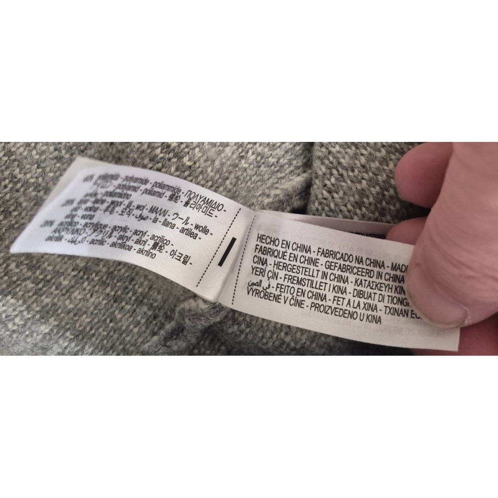 Zara women's Grey high neck pullover tight knit sweater off white‎ detail sz. LG - Picture 7 of 14